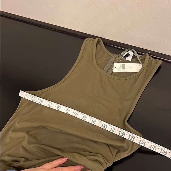 Daily Practice asymmetric tank top dress with ruched waist, color moss, sz S,NWT - Picture 8 of 14